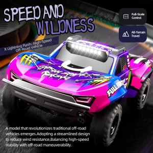 High speed remote controlled drift racing car 85KM/H 1:10, 2.4G 4WD, metal alloy side wheel, 4WD lighting, RC truck, toy model
