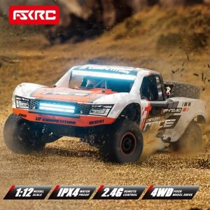 Hb-Rd1201-1204 1:12 Scale 4WD High-Speed Remote Control Car with LED Light 2.4GHz Frequency 45km/h RC Short Truck Toy Model