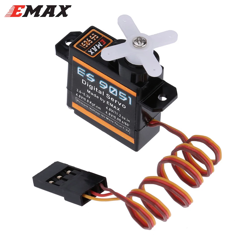 EMAX ES9051 ES 9051 4.8-5.5V 4.3g 0.8kg Gear Digital Servo Futaba JR Plug For 3D F3P Airplanes Helicopter Car RC Accessories Toy - Image 2
