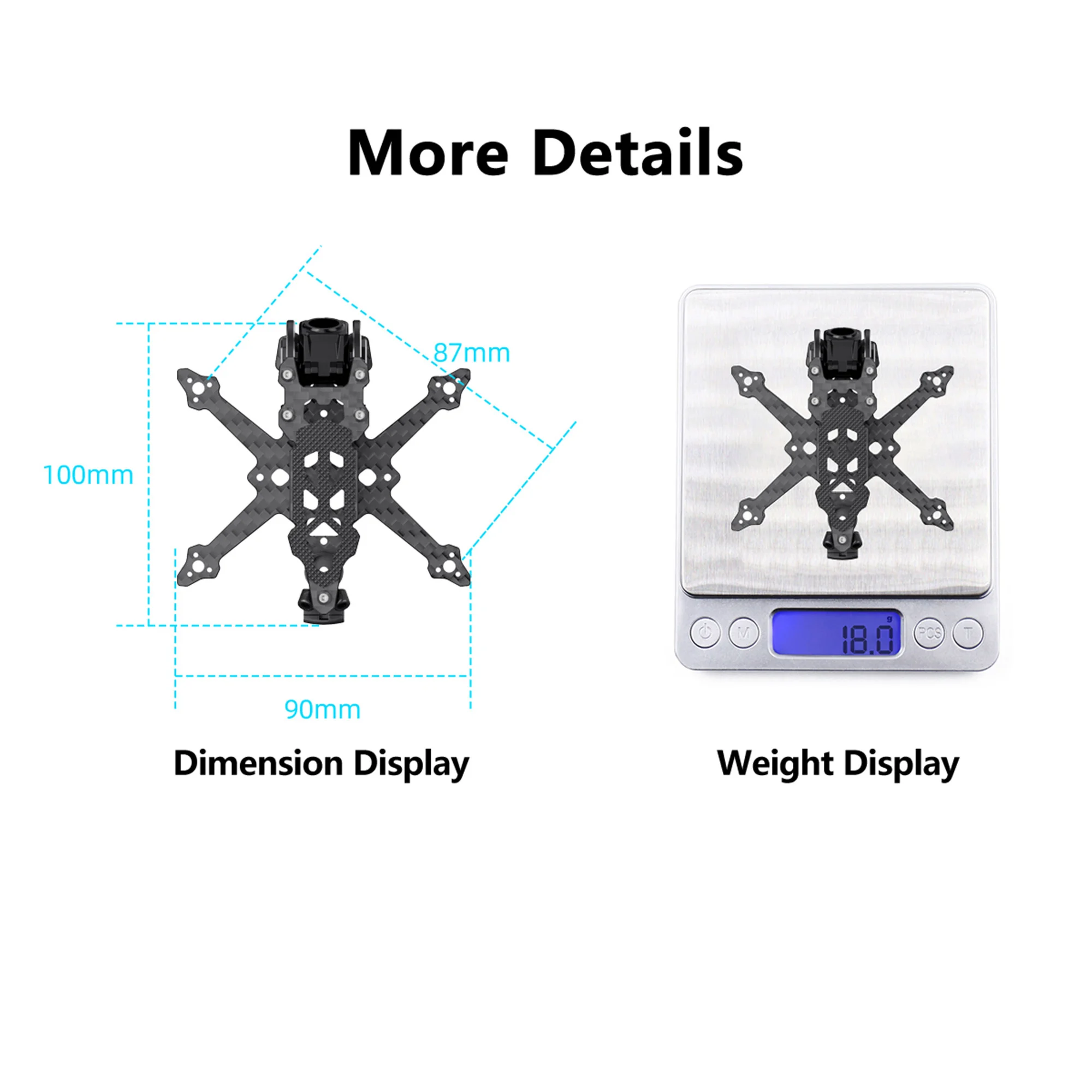 GEPRC GEP-TC18 O4 Frame Kits Suitable T-Cube18 Drone Carbon Fiber Frame DIY RC FPV Quadcopter Drone Accessories Parts - Image 5