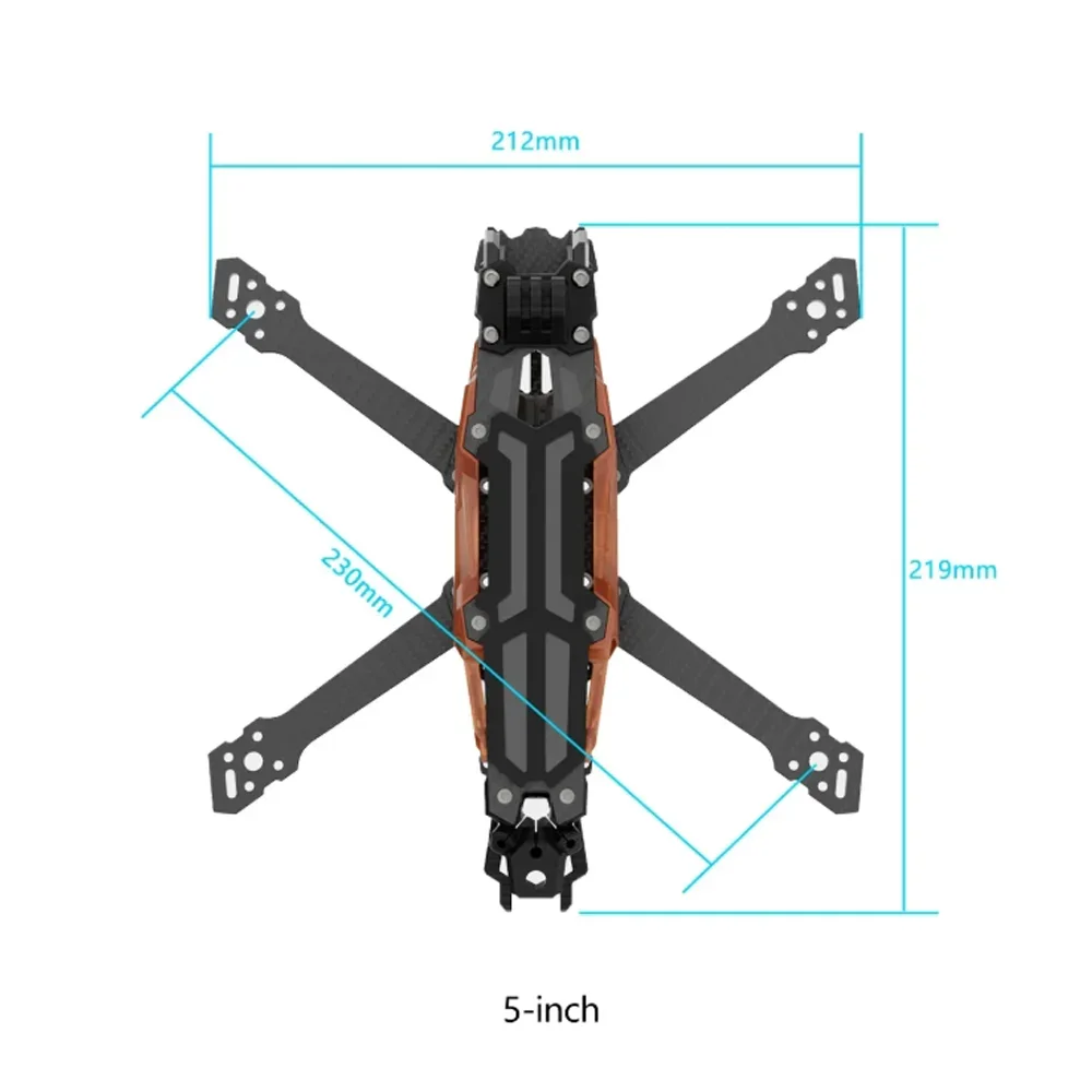 GEPRC GEP-Vapor-X Frame Suitable Vapor-X 5 6 Inch Drone Carbon Fiber RC FPV Quadcopter Helicopter Replacement Accessories Parts - Image 5