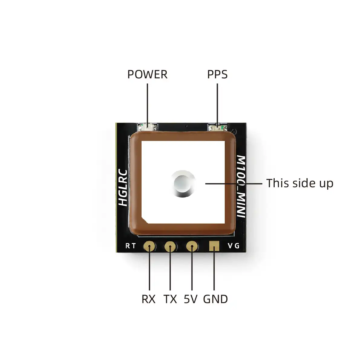HGLRC M100 MINI GPS Module Built-in Ceramic Antenna for RC Airplane FPV Freestyle Long Range Drones DIY Parts - Image 4