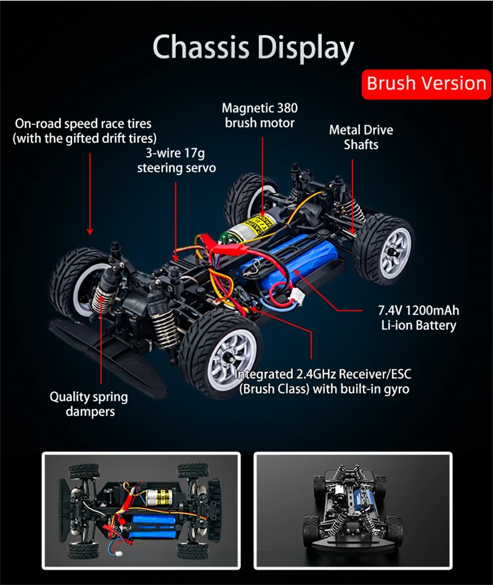 SG PINECONE FOREST 1605/1606 PRO Two Battery RC Car Brushless/Brushed Drift RTR 1/16 2.4G 4WD 50km/h LED Light High Speed Vehicles Models