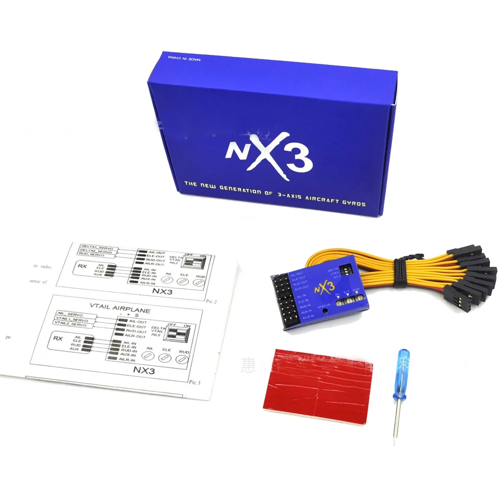 NX3 3D Fixed-wing 3 Axis Gyroscope Flight Controller Autobalance Stabilizer For Fixed-wing Aircraft RC Airplane