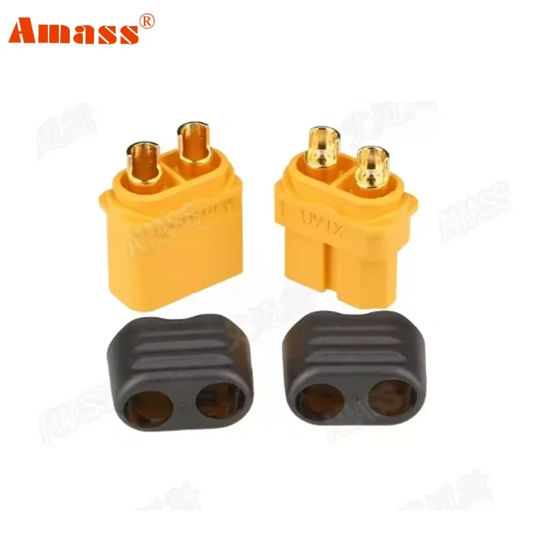 10PCS AMASS XT60H + XT60 Connectors 60A Current Rating Gold-Plated Contacts Anti-Spark Design for LiPo Batteries RC Drones/FPV - Image 3