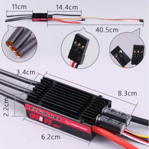 Hobbywing Skywalker 120A V2 Brushless ESC Speed Controllers 3-8S LiPo Compatible with 60-67inch 3D Fixed-wing Airplane DIY