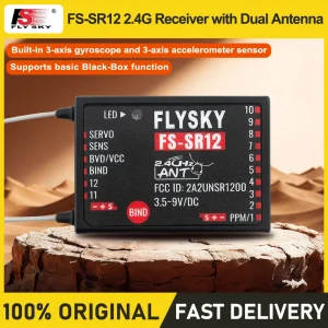 FLYSKY FS-SR12 12 Channels 2.4G Receiver Dual Antenna for RC Fixed Wing Car Boat Robot Model Toy ANT Protocol Transmitter FS-ST8