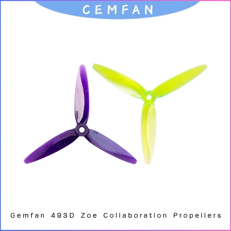 Gemfan 493D Zoe 4.9 inch 3-Blade Propellers 2 Pairs for 2.5-3.5 inch FPV Drone Freestyle Racing RC Quadcopter Prop - Image 2