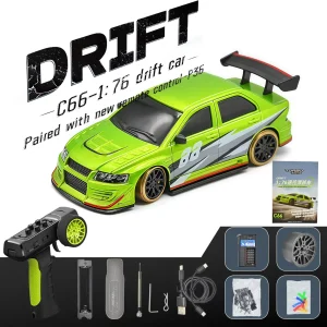 Turbo Racing 1:76 C66 Drift RC Car With Gyro Radio Full Proportional Remote Control Toys RTR Desktop Toys For Kids and Adults