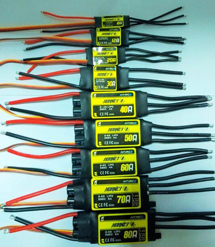 1PCS HTIRC Hornet Fixed Wing Series 12A 20A 30A 40A(2-4S/2-6S) 60A 80A Brushless ESC for RC Model Airplane Helicopter Parts - Image 5