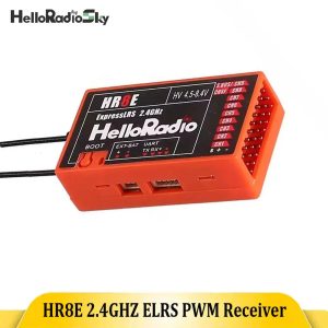 HelloRadio HR8E ELRS 2.4G 9-Channel PWM Power Supply DC 4.5-7.4 V Receiver Dual Antenna Fixed Wing Model RC Boat Universal