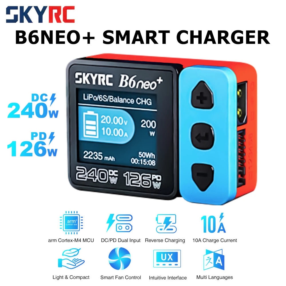 SkyRC NEW B6neo+ DC 240W PD 126W Smart Charger Battery Balance Charger SK-100211 B6 neo+ B6NEO Compact Charger Discharger - Image 2