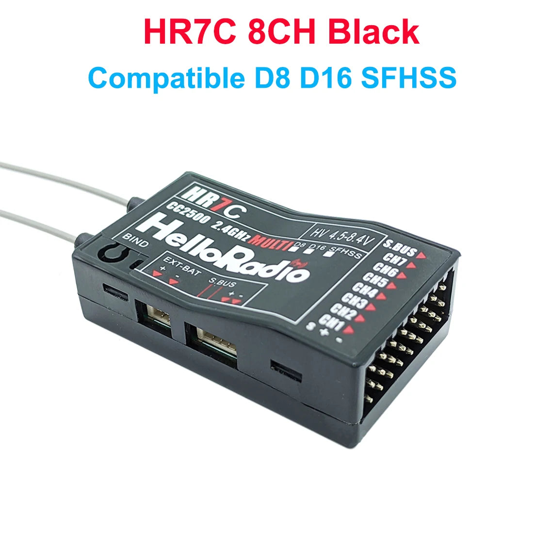 HelloRadio HR7C PWM 8CH Receiver CC2500 Chip Compatible D8 D16 SFHSS Fixed Wing Aircraft Model Remote Control Drone Airplane - Image 7
