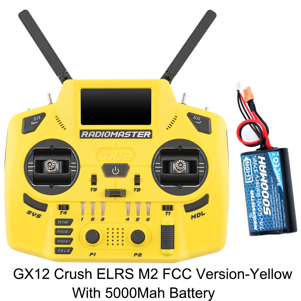 Radiomaster GX12 Crush 1000HZ 3D Digital CNC Hall Gimbal Dual Band Antenna emini XROSSBAND EXpressLRS Radio Controller - Image 24