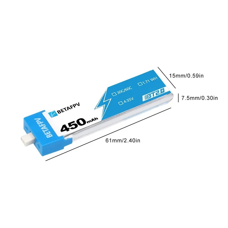 BETAFPV RC Battery BT2.0 450mAh 1S 30C BETAFPV FPV Kit Racing Drone Original FPV Lipo BT2.0 Connector Cetus X Pro - Image 2