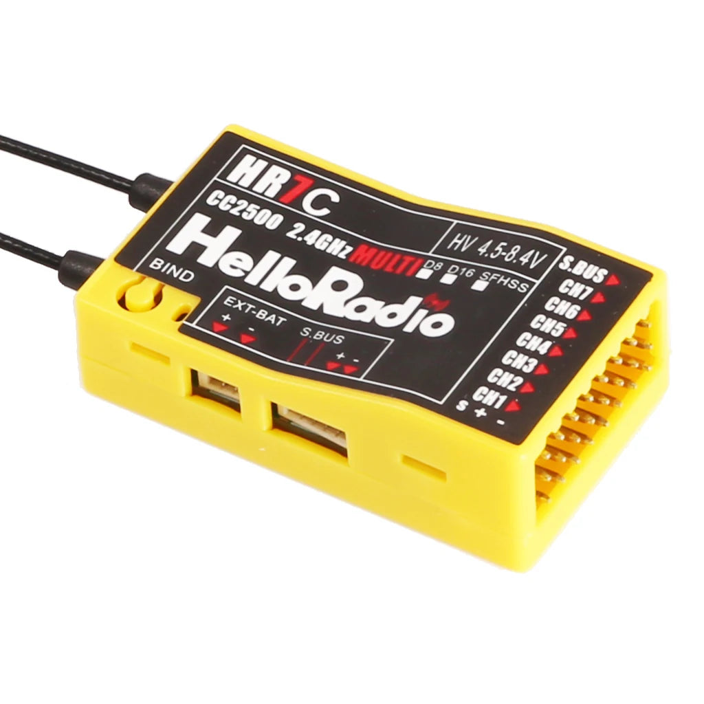 HelloRadio HR7C PWM 8CH Receiver CC2500 Chip Compatible D8 D16 SFHSS Fixed Wing Aircraft Model Remote Control Drone Airplane - Image 2