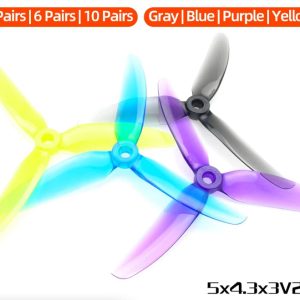 4/6/10Pairs HQProp 5X4.3X3V2S 5043 V2 Propeller 3-Blade PC Props CW CCW For RC FPV Racing Freestyle 5inch Drone Quadcopter