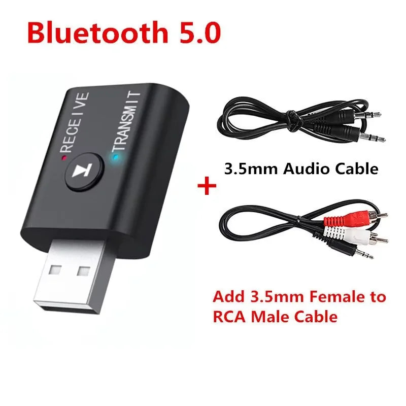 Bluetooth 5.0 Transmitter Receiver 3.5mm AUX Jack RCA USB Dongle Stereo Wireless Audio Adapter for TV Car Kit Speaker Headphone - Image 8