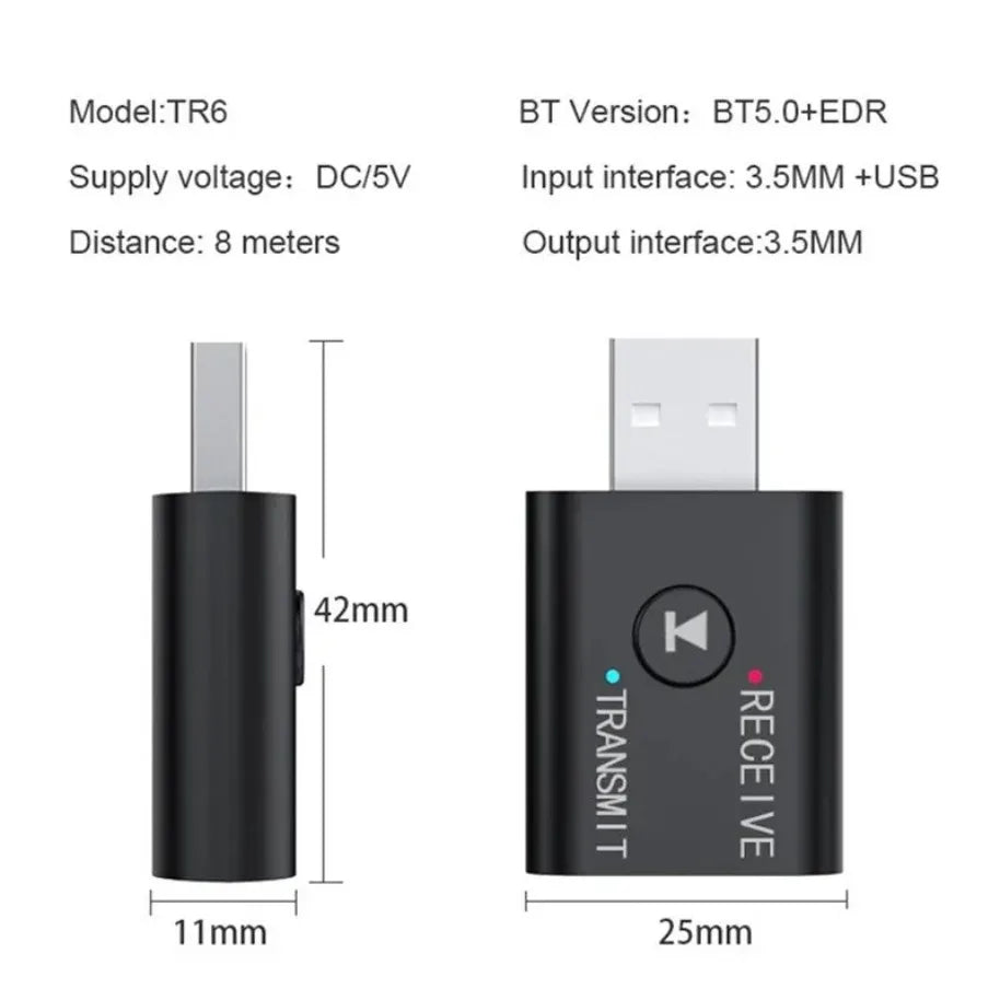 Bluetooth 5.0 Transmitter Receiver 3.5mm AUX Jack RCA USB Dongle Stereo Wireless Audio Adapter for TV Car Kit Speaker Headphone - Image 6