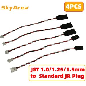 4PCS JST 1.0mm 1.25mm 1.5mm 3Pins Male Female Standard JR Servo Plug Extension Convert Cable for Mini Receiver Servo Wire Plug