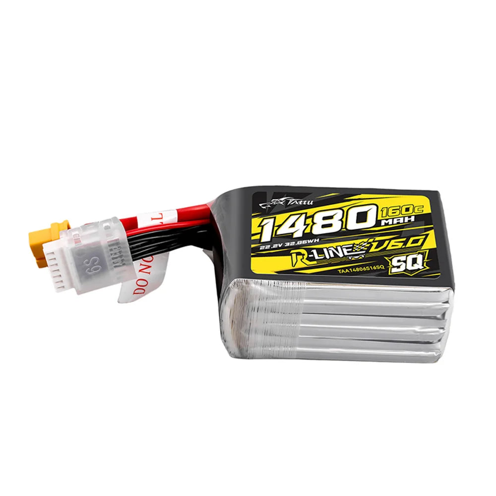 Tattu R-Line 6.0 1480mAh/1600mAh 6S 160C 22.2V Lipo Battery For RC Helicopter Quadcopter FPV Racing Drone with XT60 Plug - Image 7