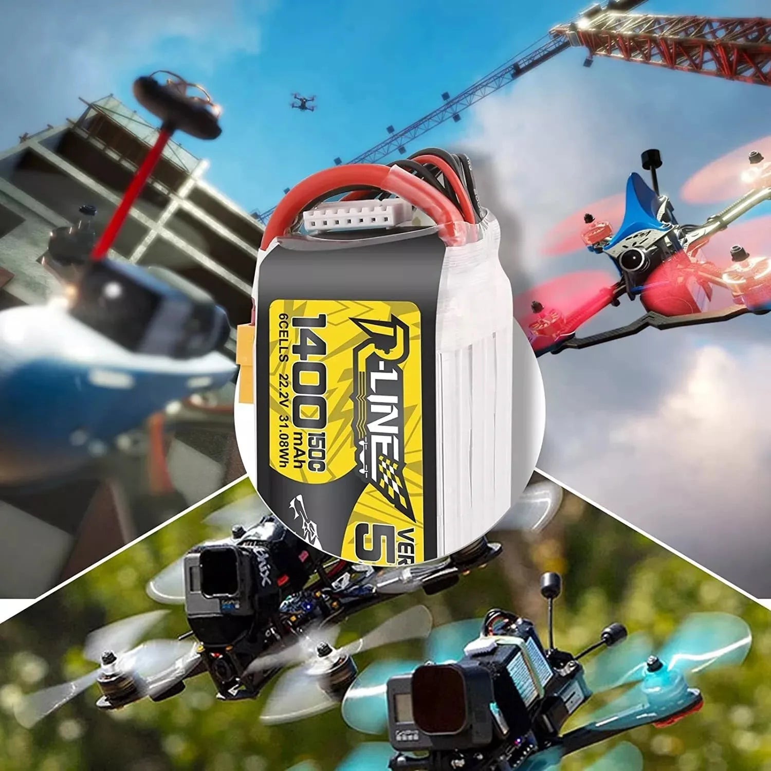 Tattu R-Line 5.0 V5 150C 850 1050 1200 1300 1550mAh Lipo Battery 3S/4S/6S XT30 XT60 Plug FPV Racing Drone RC Quadcopter - Image 5
