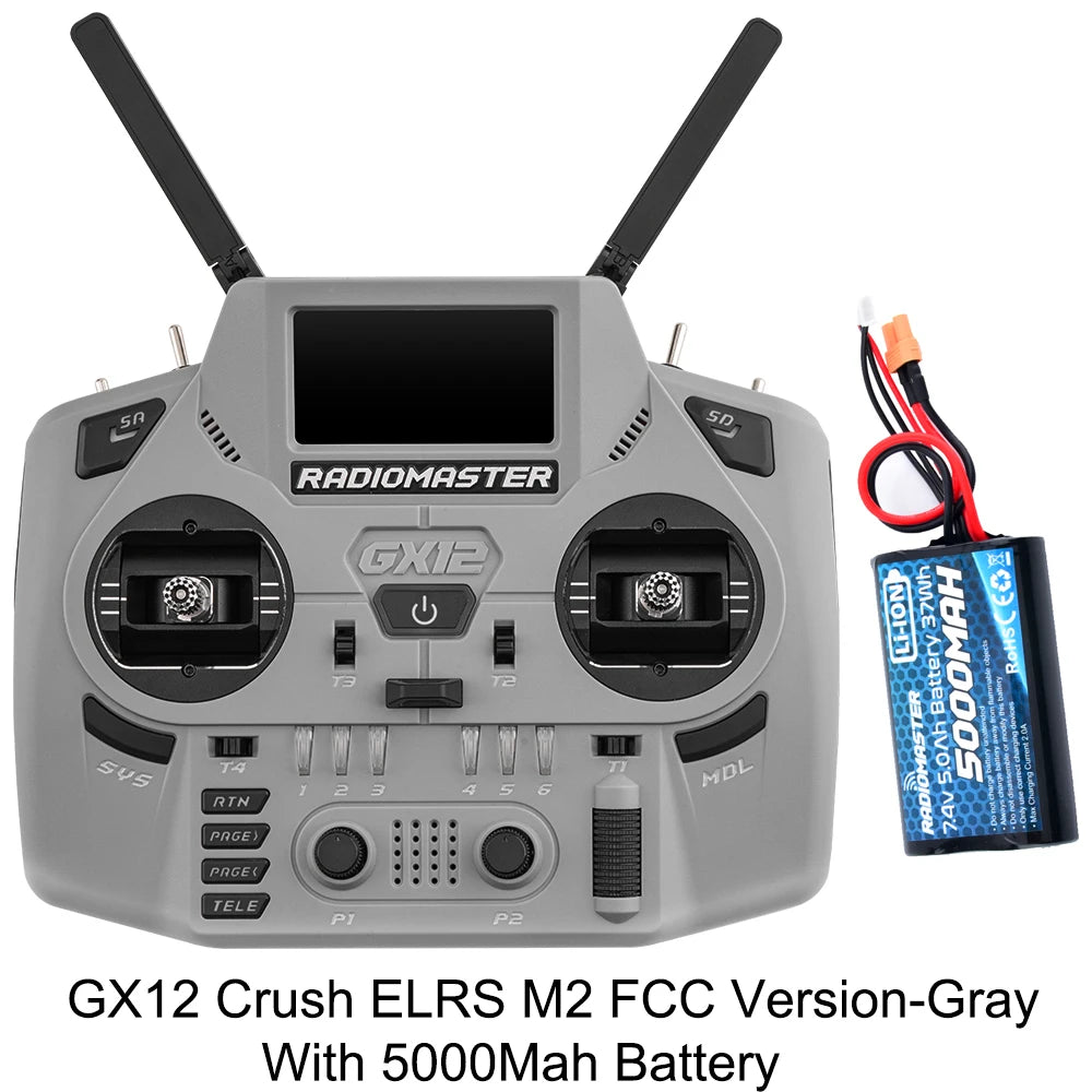 Radiomaster GX12 Crush 1000HZ 3D Digital CNC Hall Gimbal Dual Band Antenna emini XROSSBAND EXpressLRS Radio Controller - Image 14