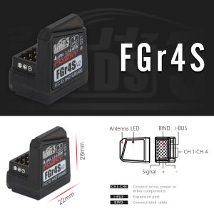 Flysky FGR4S V2 Receiver AFHDS Single-Antenna Bidirectional PWM /PPM / IBUS Output Receiver for Flysky NB4 PL18 RC Transmitter