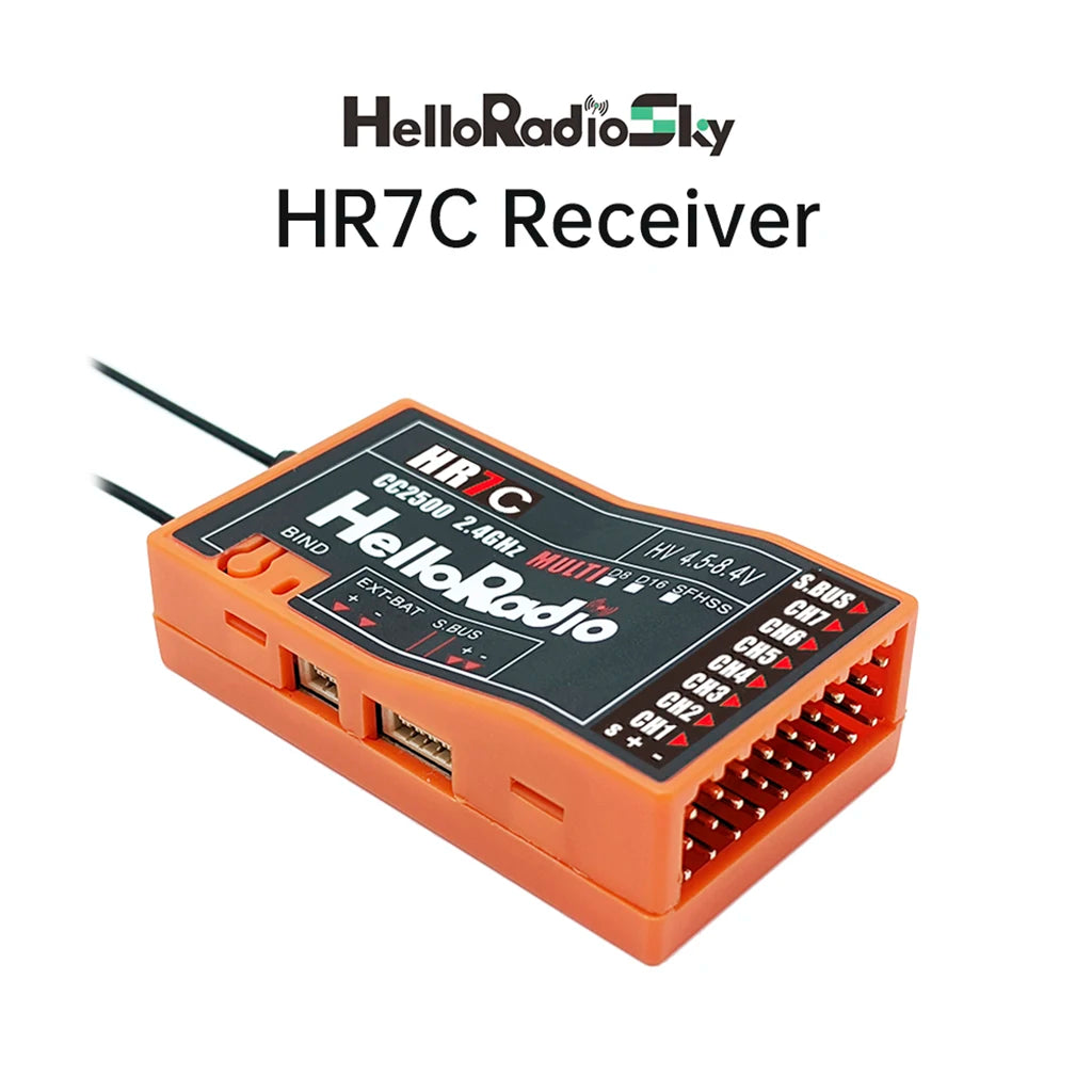 HelloRadio HR7C PWM 8CH Receiver CC2500 Chip Compatible D8 D16 SFHSS Fixed Wing Aircraft Model Remote Control Drone Airplane - Image 5