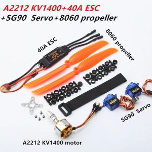 Brushless Motor A2212 2212 2200KV / 1400KV 40A ESC 6035 / 8060 Propeller SG90 9G Micro Servo for RC Fixed Wing Plane Helicopter