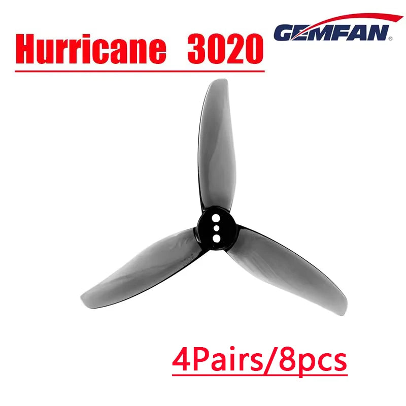 4Pairs Gemfan Hurricane 3020 3-Blade 3 Hole PC Propeller 1.5mm for RC FPV Racing Freestyle 3inch Toothpick Cinewhoop Ducted - Image 3