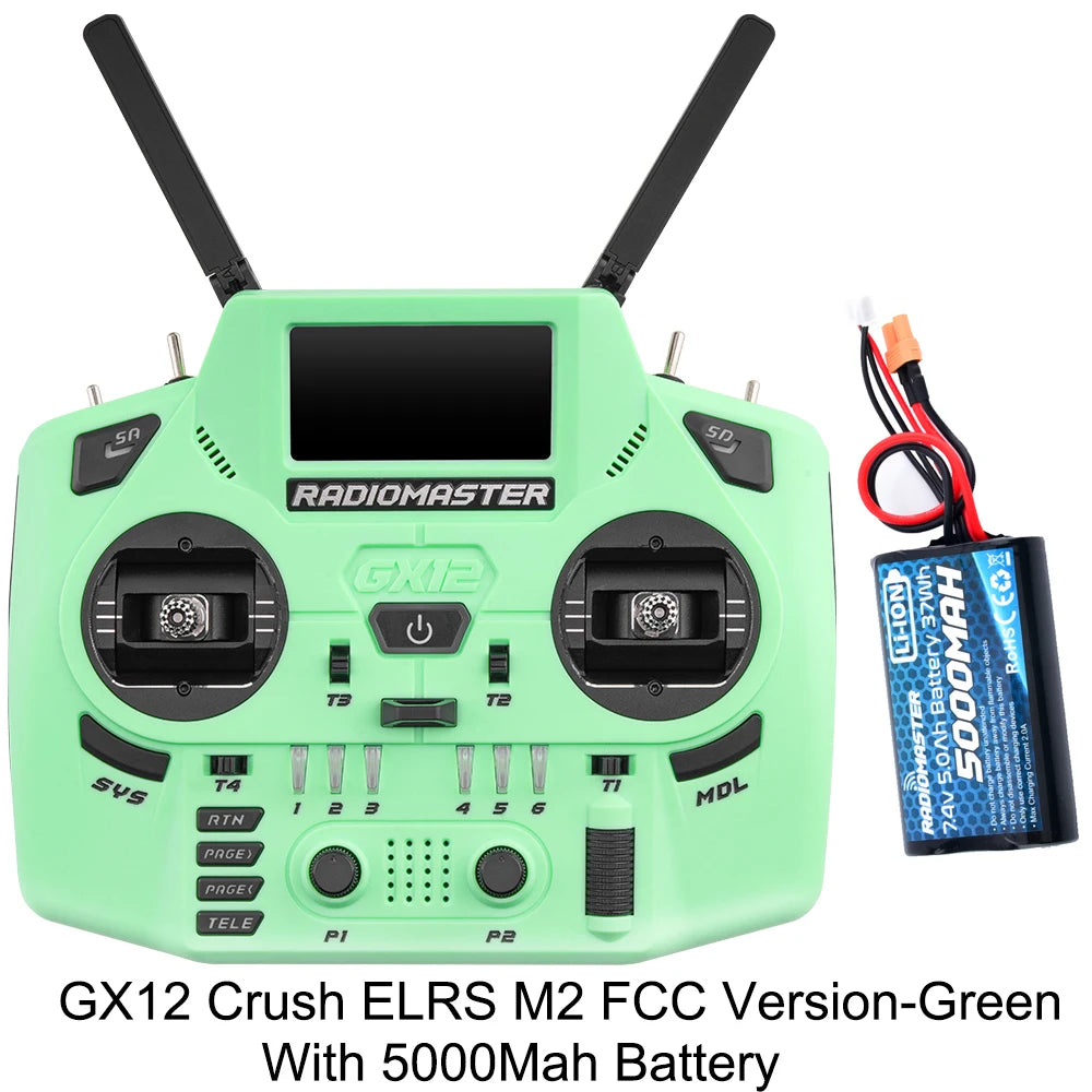 Radiomaster GX12 Crush 1000HZ 3D Digital CNC Hall Gimbal Dual Band Antenna emini XROSSBAND EXpressLRS Radio Controller - Image 22