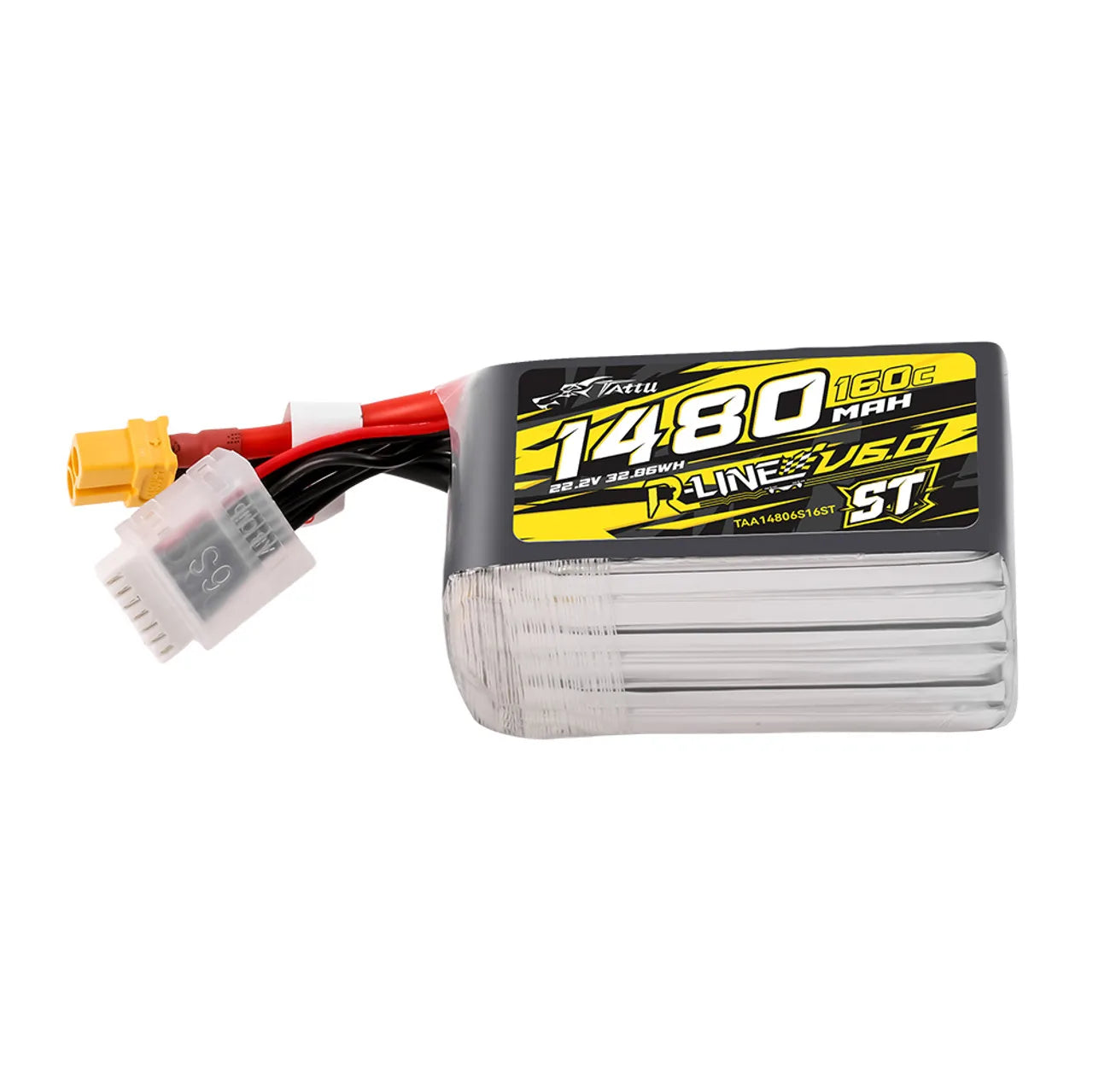 Tattu R-Line 6.0 1480mAh/1600mAh 6S 160C 22.2V Lipo Battery For RC Helicopter Quadcopter FPV Racing Drone with XT60 Plug - Image 8
