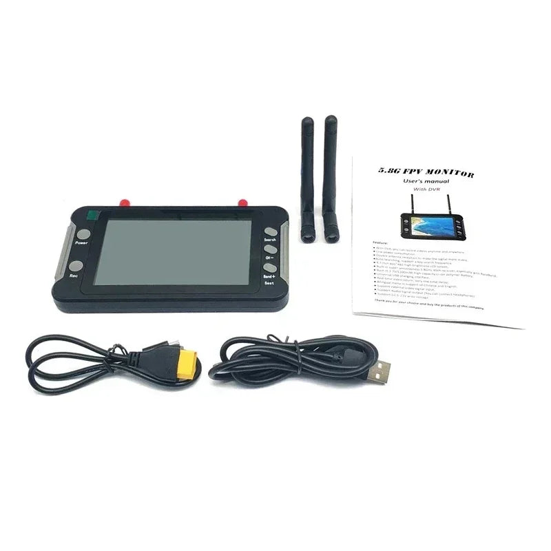 5.8G FPV Monitor With DVR 40CH 4.3 Inch LCD Display 16:9 NTSC/PAL Auto Search Video Record For RC FPV Drone Quadcopter - Image 5