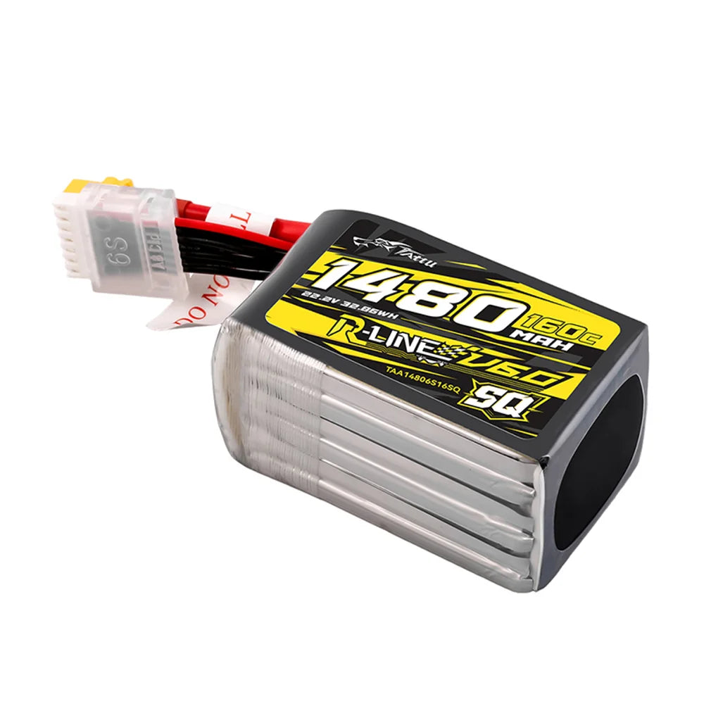 Tattu R-Line 6.0 1480mAh/1600mAh 6S 160C 22.2V Lipo Battery For RC Helicopter Quadcopter FPV Racing Drone with XT60 Plug - Image 6