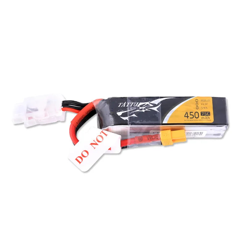 4Pcs TATTU 11.1V 450mAh 75C LiPo Battery For RC Helicopter Quadcopter FPV Racing Drone Parts With XT30 Plug 3S Battery - Image 3