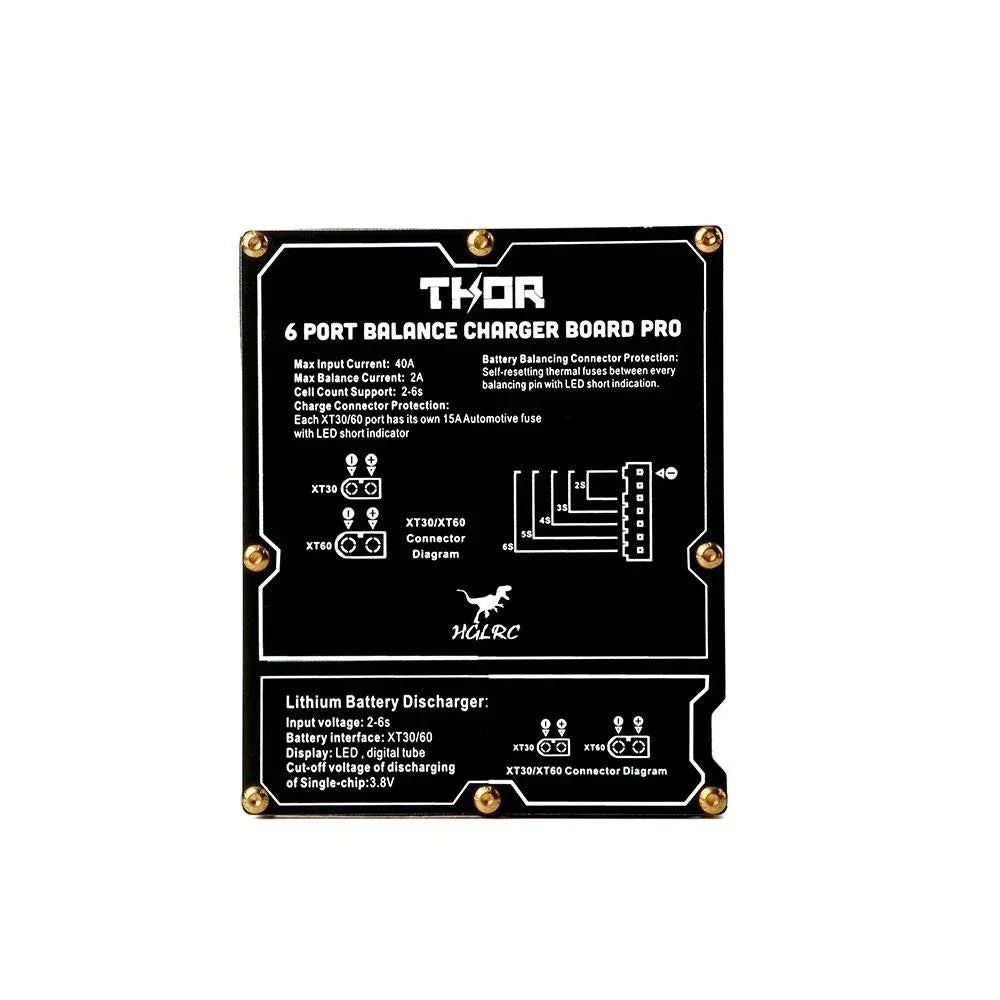 HGLRC Thor 6 Pro Port LIPO Balance Charger Board 40A XT60 XT30 Plug 2-6S LIPO Discharger for IMAX B6 ISDT Q6 Nano HOTA D6 Pro P6 - Image 3