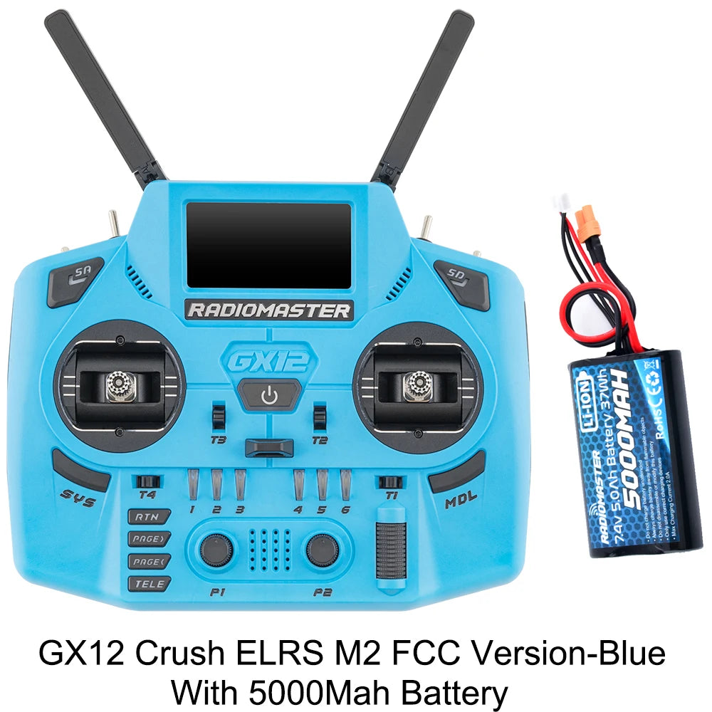 Radiomaster GX12 Crush 1000HZ 3D Digital CNC Hall Gimbal Dual Band Antenna emini XROSSBAND EXpressLRS Radio Controller - Image 16