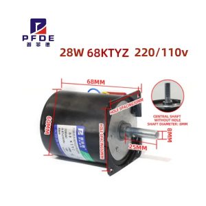 68KTYZ 220v/110V Permanent Magnet Synchronous Motor Central Shaft 8mm  Forward Reverse Controllable AC Electric Motor