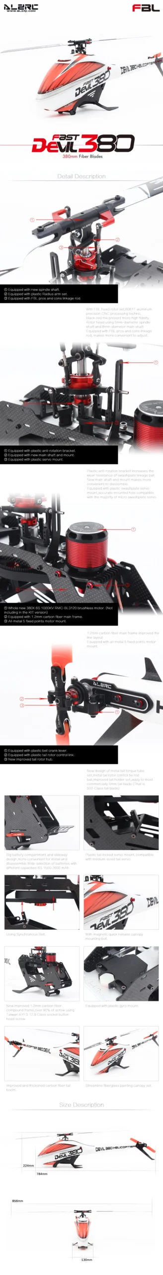 ALZRC Devil 380 FAST FBL RC Helicopter 380mm Blade detail